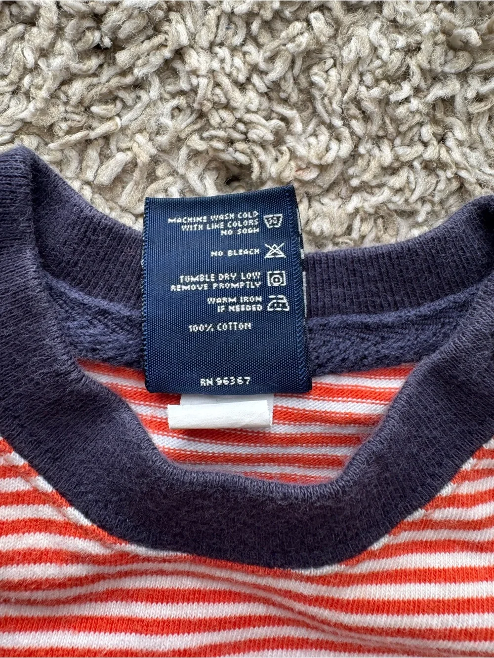 OshKosh B’gosh Red White Striped Pocket Bodysuit 3-6 Months Short Sleeve
